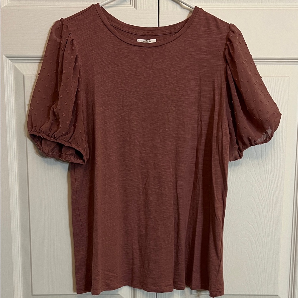 Maurices Short Sleeve Top in Rich Brown
